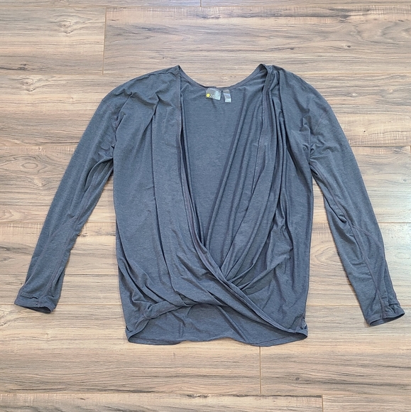 Zella Tops - Zella Grey long sleeve drape front shirt
